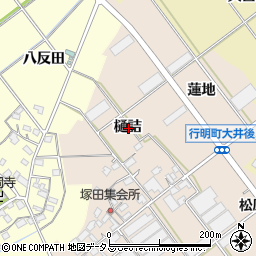 愛知県豊川市行明町樋詰周辺の地図