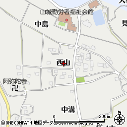 京都府綴喜郡井手町井手西山周辺の地図