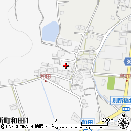 兵庫県三木市別所町和田周辺の地図