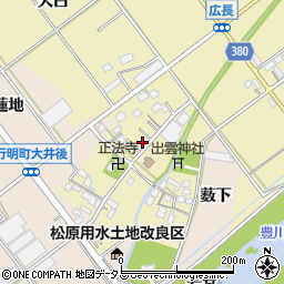 愛知県豊川市柑子町五反田周辺の地図