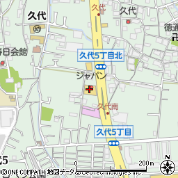 ジャパン　川西久代店周辺の地図