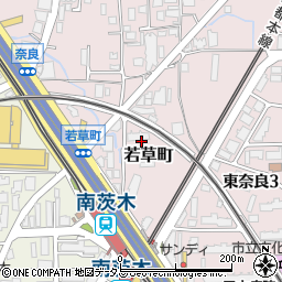 大阪府茨木市若草町周辺の地図