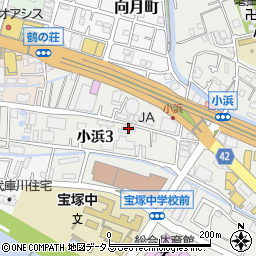宝塚小浜ライゼボックス周辺の地図