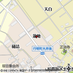 愛知県豊川市行明町（蓮地）周辺の地図