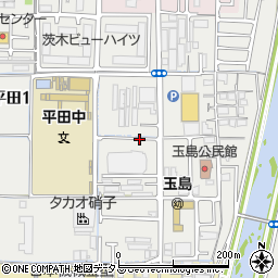 大阪府茨木市平田周辺の地図