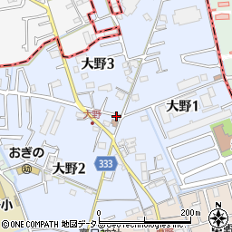 兵庫県伊丹市大野周辺の地図