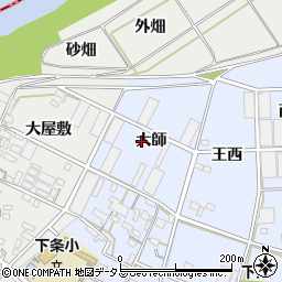 愛知県豊橋市下条東町大師周辺の地図