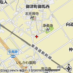 愛知県豊川市御津町御馬向道177周辺の地図