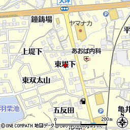 愛知県蒲郡市形原町（東堤下）周辺の地図