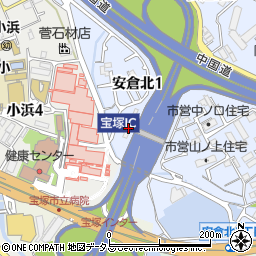 日本道路公団宝塚インターチェンジ周辺の地図