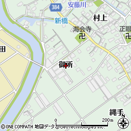 愛知県豊川市御津町下佐脇（御所）周辺の地図