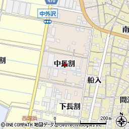 愛知県西尾市一色町味浜中長割周辺の地図