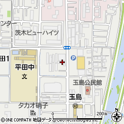大阪府茨木市平田2丁目18周辺の地図