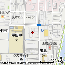 大阪府茨木市平田2丁目17周辺の地図