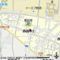 大阪府高槻市西面中2丁目周辺の地図