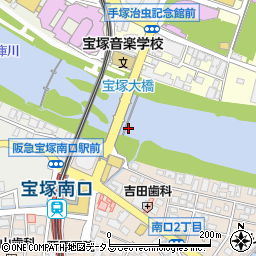 宝塚大橋周辺の地図