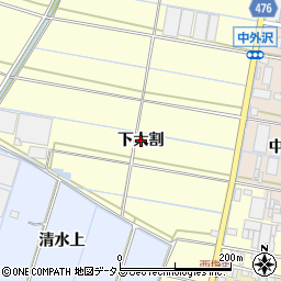 愛知県西尾市一色町中外沢（下大割）周辺の地図