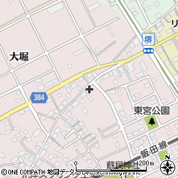 愛知県豊川市篠束町西宮周辺の地図