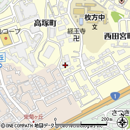 アルス枚方・高塚町周辺の地図