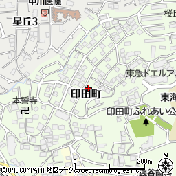 大阪府枚方市印田町周辺の地図