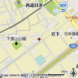 愛知県豊川市下長山町岩下27周辺の地図