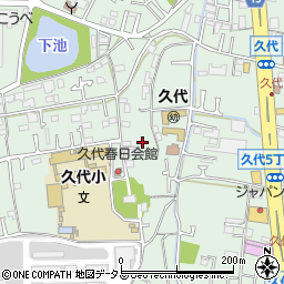 兵庫県川西市久代周辺の地図