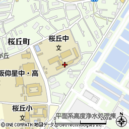 枚方市立桜丘中学校周辺の地図