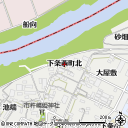 愛知県豊橋市下条西町（北）周辺の地図