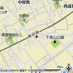 愛知県豊川市下長山町天王下周辺の地図