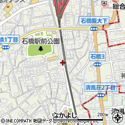 大阪府池田市石橋周辺の地図