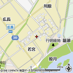 愛知県豊川市柑子町若宮周辺の地図