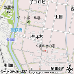 愛知県西尾市吉良町饗庭神ノ木周辺の地図