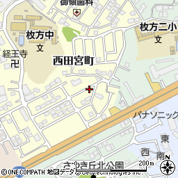 大阪府枚方市西田宮町周辺の地図