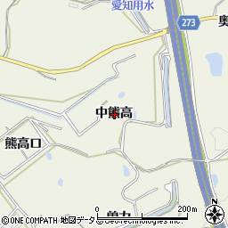 愛知県知多郡美浜町上野間中熊高周辺の地図
