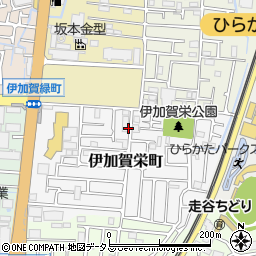 大阪府枚方市伊加賀栄町周辺の地図