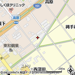 愛知県豊川市正岡町縄手越周辺の地図