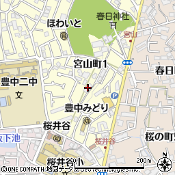 シャーメゾン桜井谷周辺の地図