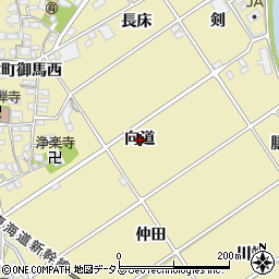 愛知県豊川市御津町御馬向道周辺の地図