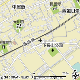 愛知県豊川市下長山町周辺の地図