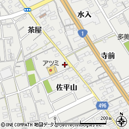 愛知県豊川市宿町（佐平山）周辺の地図