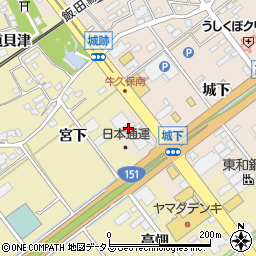 愛知県豊川市牛久保町城下88-1周辺の地図