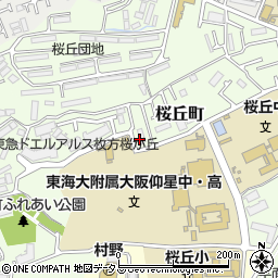 大阪府枚方市桜丘町39周辺の地図