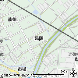 愛知県豊川市御津町下佐脇是願周辺の地図