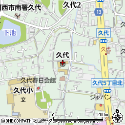 川西市立　久代幼稚園周辺の地図