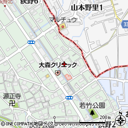 兵庫県伊丹市荻野4丁目周辺の地図