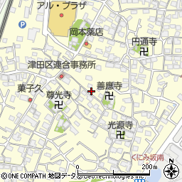 大阪府枚方市津田元町周辺の地図