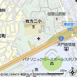 チュリス枚方田宮本町周辺の地図