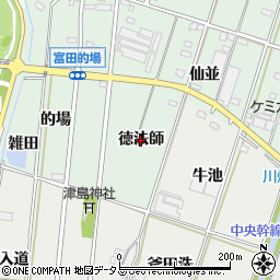 愛知県西尾市吉良町富田（徳法師）周辺の地図