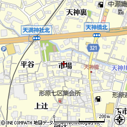 愛知県蒲郡市形原町市場周辺の地図