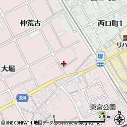 愛知県豊川市篠束町（仲荒古）周辺の地図